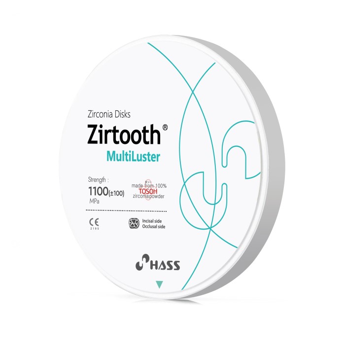 Zirtooth MultiLuster O-98CAD-CAM Materijali-DiskoviMultilayer - 1100MPa Indication: Anterior Crown, Posterior Crown, 3-Unit Bridge, Long-span Bridge Dostupno u ø98…