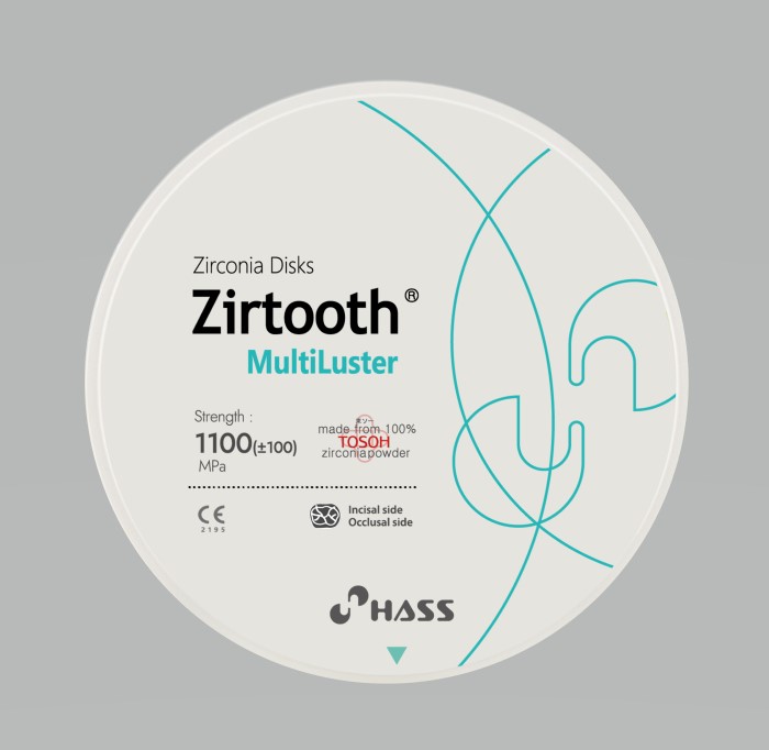 Zirtooth MultiLuster O-98CAD-CAM Materijali-DiskoviMultilayer - 1100MPa Indication: Anterior Crown, Posterior Crown, 3-Unit Bridge, Long-span Bridge Dostupno u ø98…