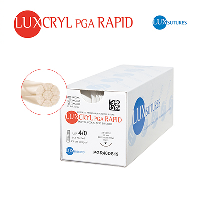 LUXCRYL PGA RAPIDKirurški konci i skalpeli-Resorptivni konciPOLYGLYCOLIC ACID braided violetIgla: 3/8 Circle - Reverse cuttingDuljina konca: 75 cmBoja: UndyedPakiranje sadrži:12 kom