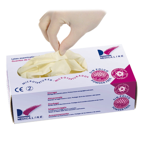 LATEX RUKAVICEJednokratni materijal-Rukavice i maskeLatex gloves. 100% natural latex highest quality. Adherent and resistant. Box 100 units. Powder free.