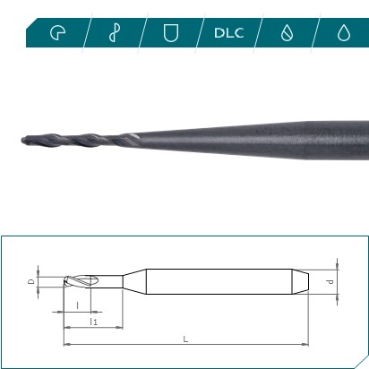 PMMA, PEEKCAD-CAM svrdla-Zirkonzahn 3mm ShankMaximum performance in polymer machining. Designed with positive shear angle and low-friction coating for optimum…